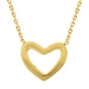 14K Solid Gold Heart Dainty Adjustable Necklace